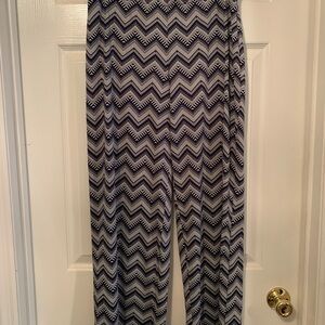 Apt. 9 Navy and White Chevron Wide Leg Pants